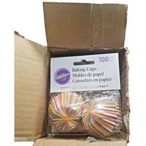 Color Wheel Mini Baking Cup 100ct (6 Pack) Wilton #1869  - NEW